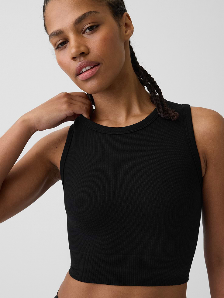 Image number 3 showing, Seamless Rib Crop Tank Top