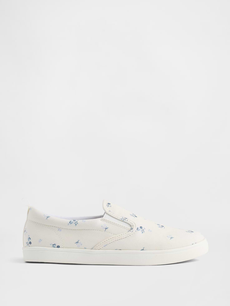 Image number 1 showing, Kids Floral Slip-On Sneakers