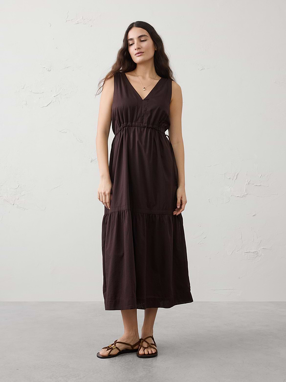 Voile Side-Tie Maxi Dress