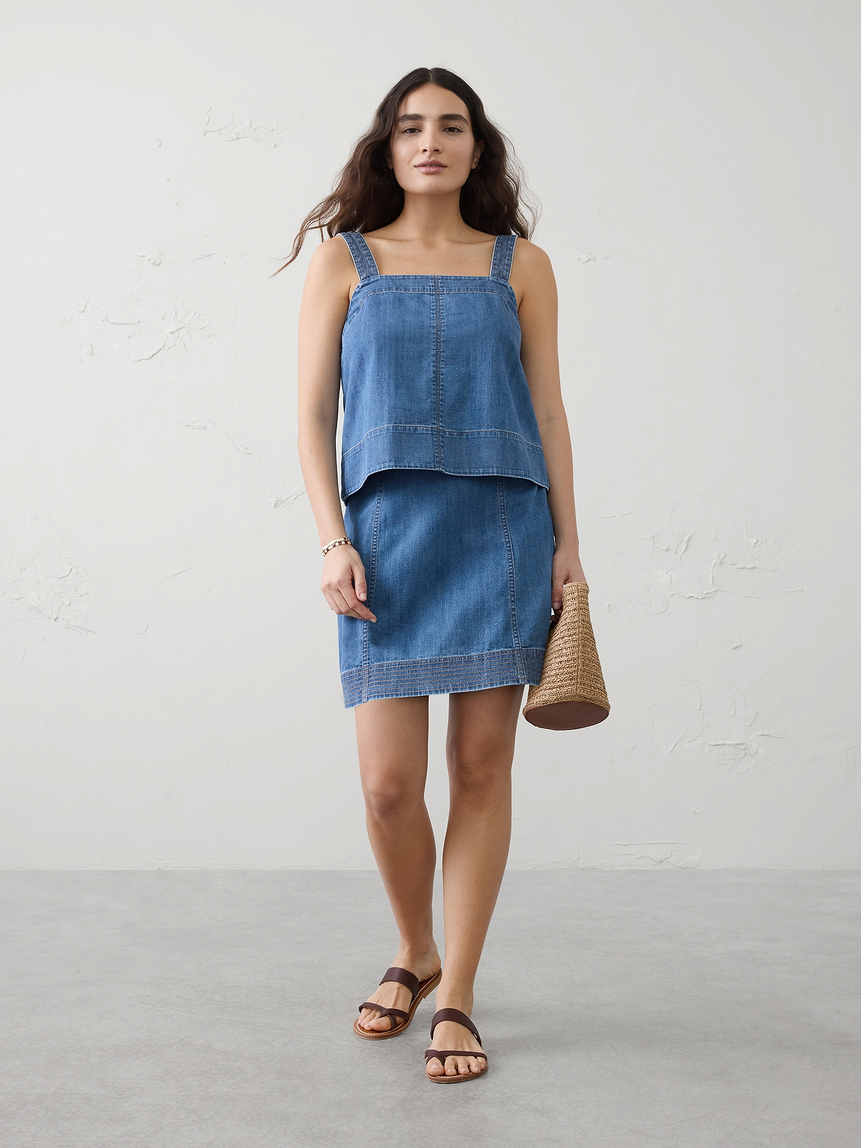 Denim Trapunto Tank | Banana Republic Factory
