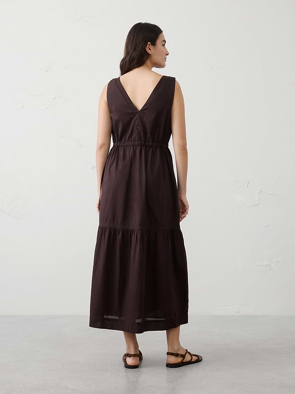 Voile Side-Tie Maxi Dress
