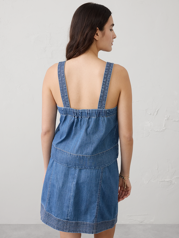 Denim Trapunto Tank