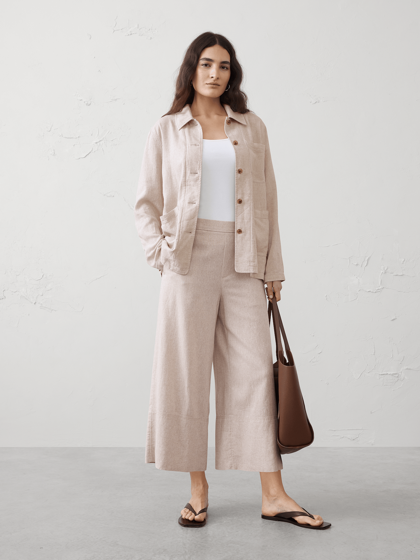 Image number 1 showing, Linen-Blend Chore Overshirt