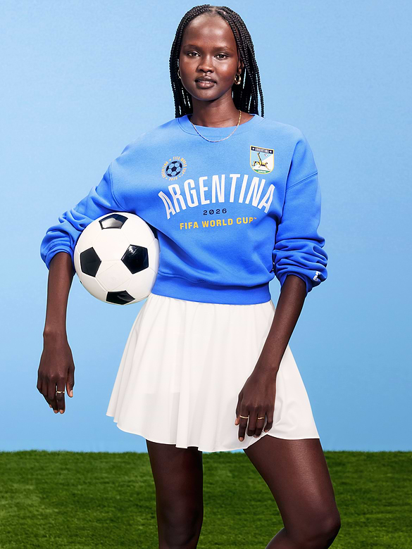 Chandail en coton ouaté surdimensionné à imprimé Coupe du Monde de la FIFA 26™, Argentine pour femme