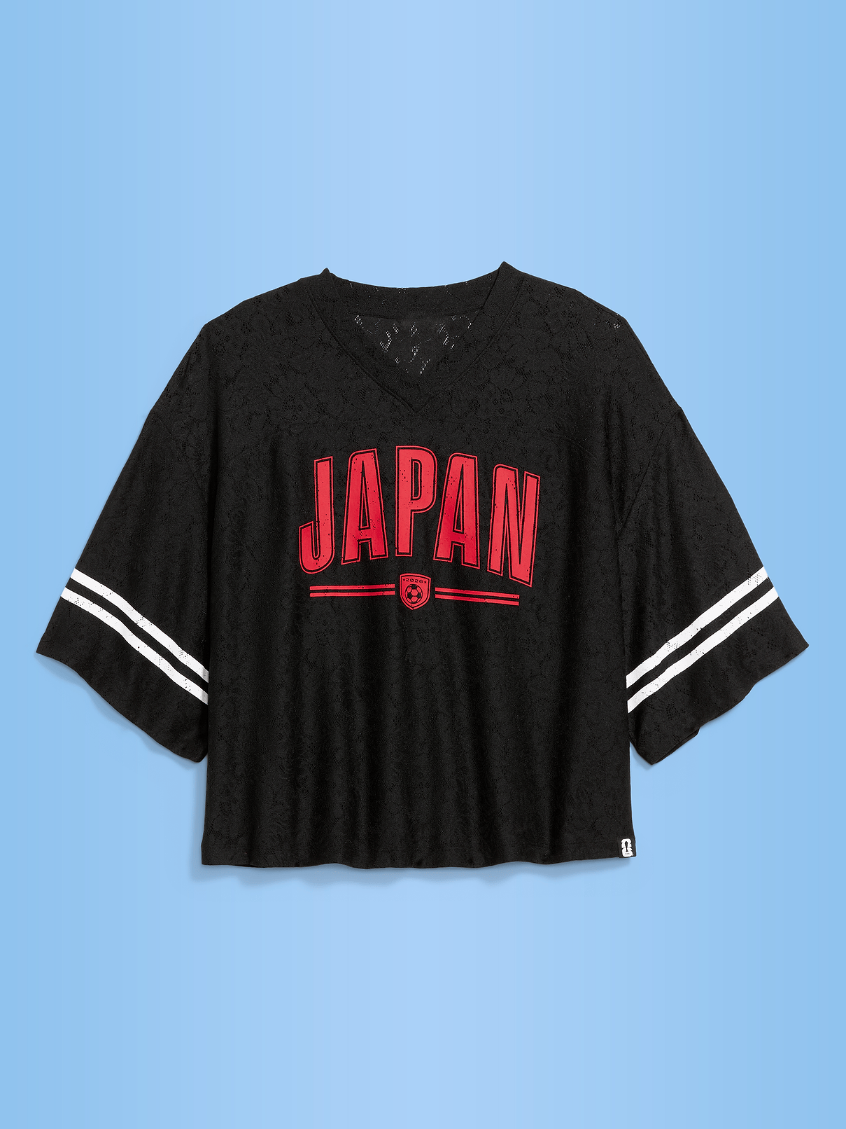 Image number 1 showing, FIFA World Cup 26™ Japan Boxy Lace V-Neck T-Shirt for Women