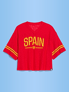L'image numéro 1 présente T-shirt droit à encolure en V à dentelle Coupe du monde de la FIFA 26™, Espagne pour femme