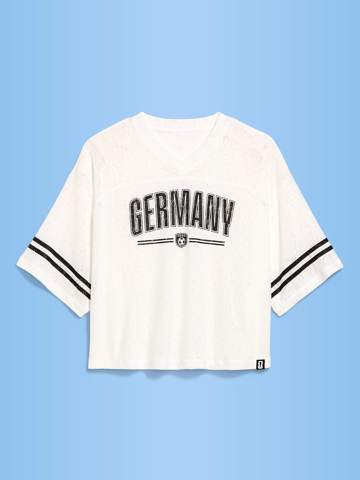 Image number 1 showing, FIFA World Cup 26™ Germany Boxy Lace V-Neck T-Shirt for Women