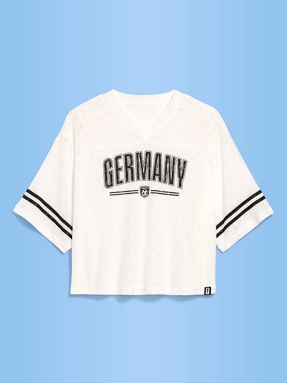 FIFA World Cup 26™ Germany Boxy Lace V-Neck T-Shirt for Women