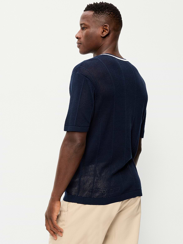 Relaxed Mesh-Knit T-Shirt