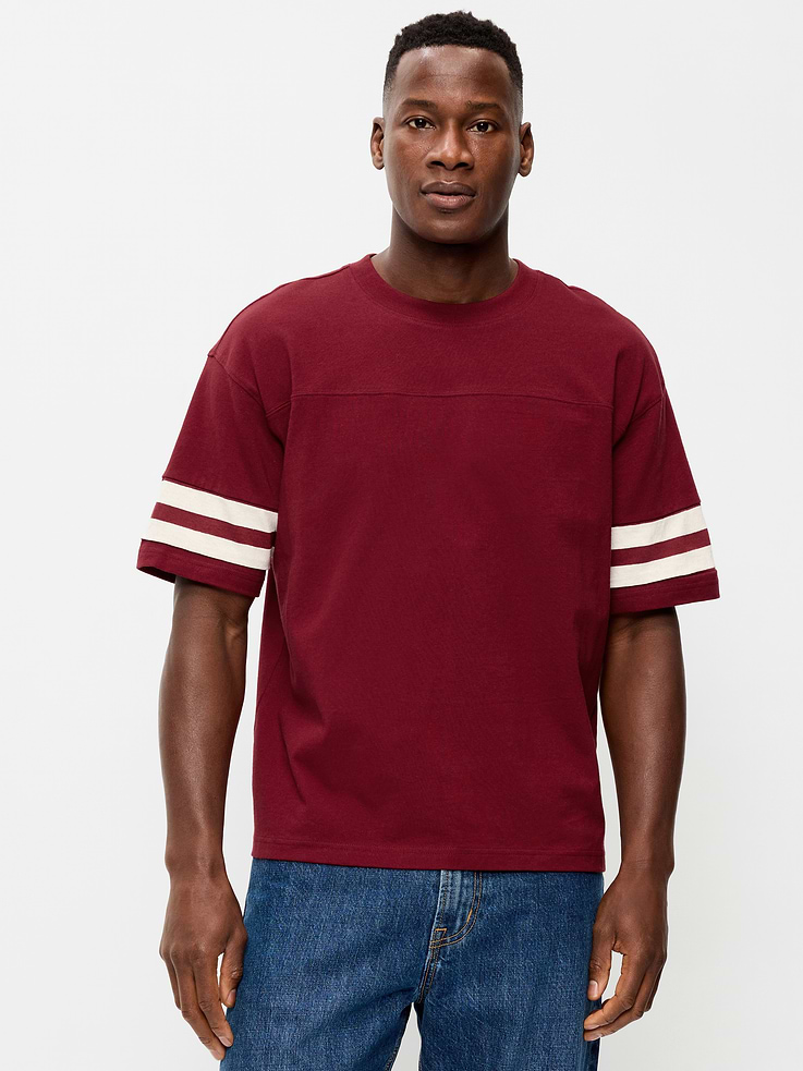 L'image numéro 1 présente T-shirt épais de style football à manches courtes