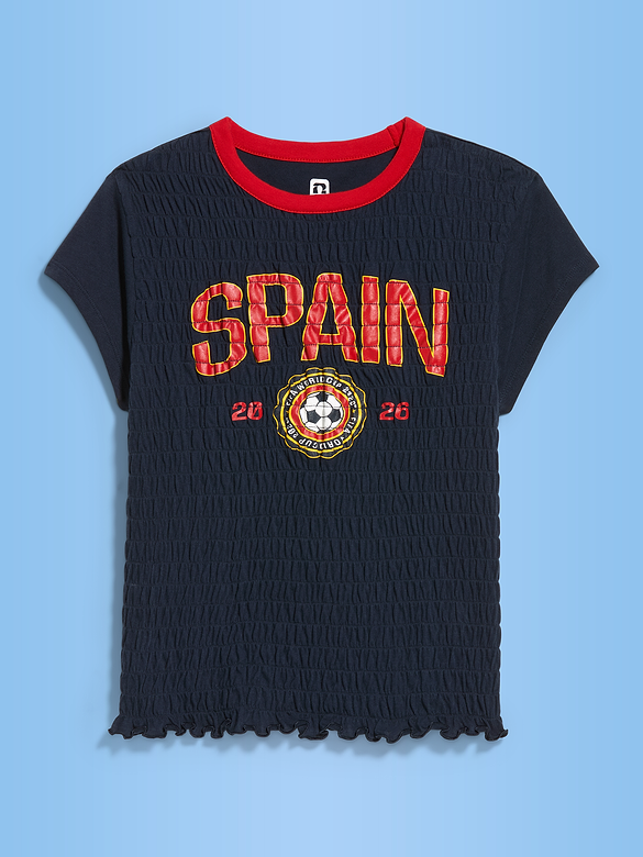 T-shirt smocké à imprimé de la Coupe du Monde de la FIFA 26™, Espagne pour femme
