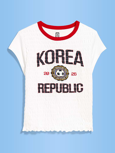 Image number 1 showing, FIFA World Cup 26™ Korea Republic Smocked Graphic T-Shirt for Women