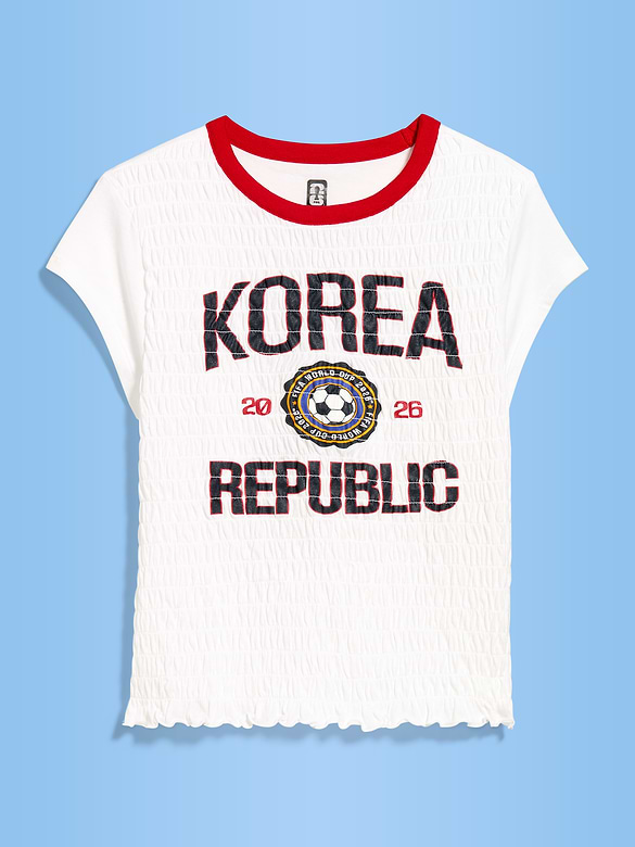 FIFA World Cup 26™ Korea Republic Smocked Graphic T-Shirt for Women