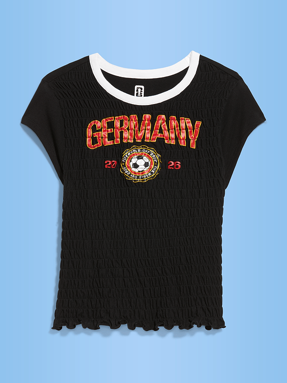 T-shirt smocké à imprimé de la Coupe du Monde de la FIFA 26™, Allemagne pour femme