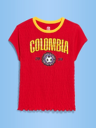 Image number 1 showing, FIFA World Cup 26™ Colombia Smocked Graphic T-Shirt for Women