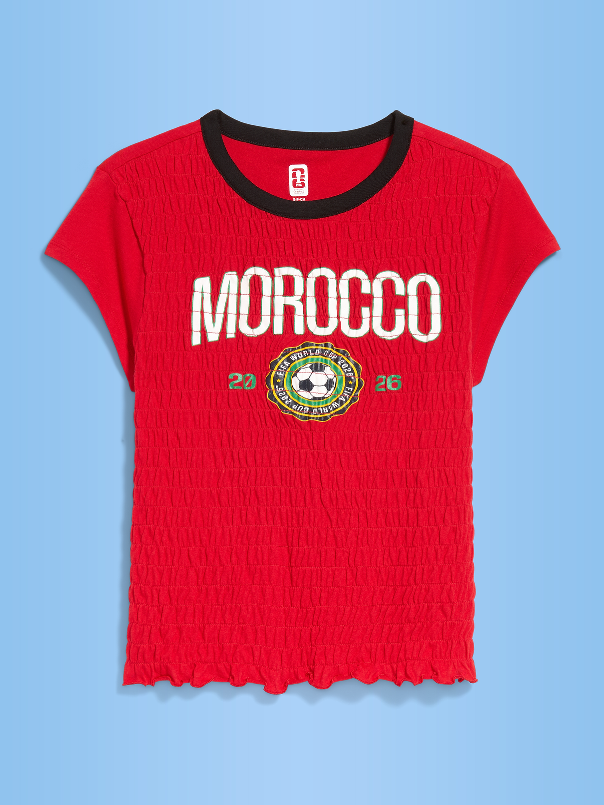 Image number 1 showing, FIFA World Cup 26™ Morocco Smocked Graphic T-Shirt for Women