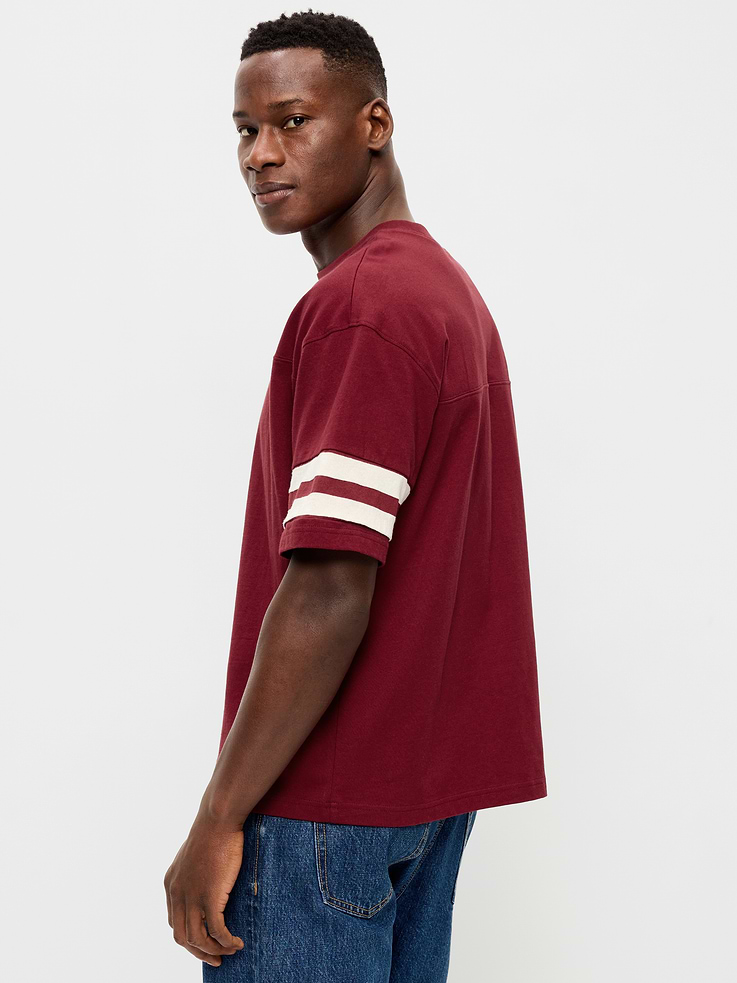 L'image numéro 2 présente T-shirt épais de style football à manches courtes