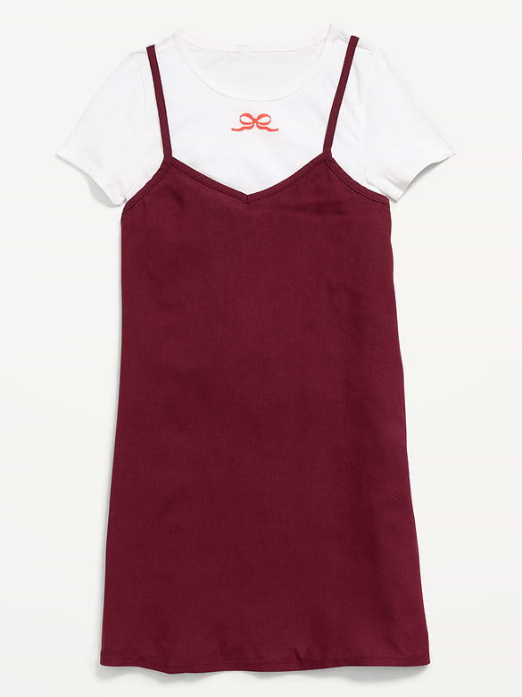 Short-Sleeve Graphic T-Shirt and Dress Set for Girls