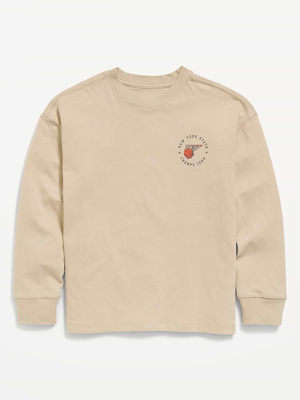 Oversized Long-Sleeve Graphic T-Shirt for Boys
