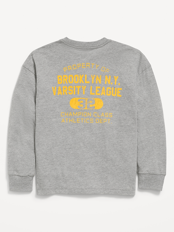Oversized Long-Sleeve Graphic T-Shirt for Boys
