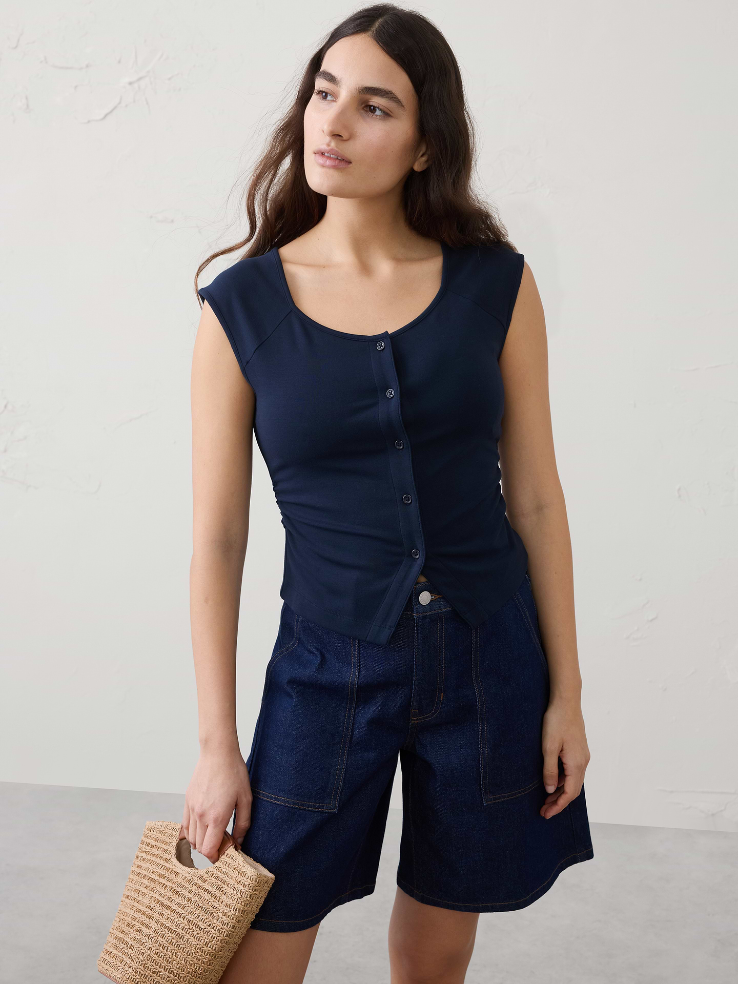 Image number 1 showing, Soft Knit Buttoned Top