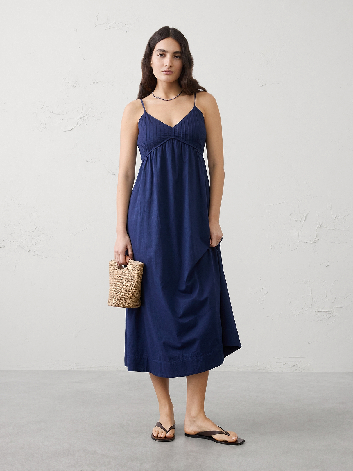 Pleated Voile Long Midi Dress | Banana Republic Factory