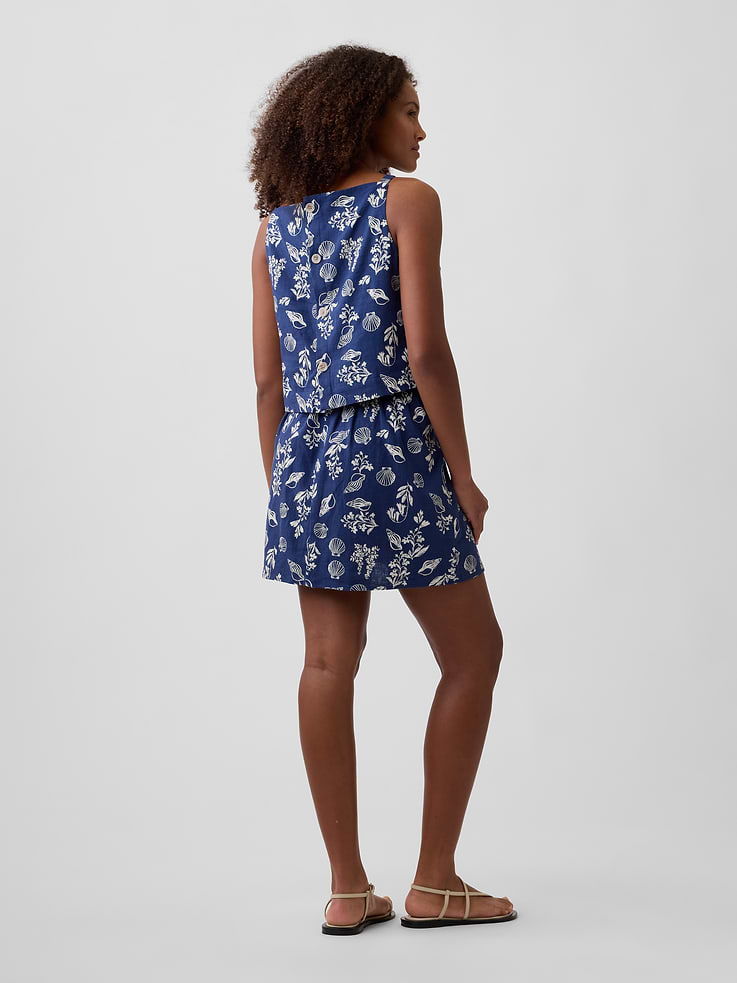Image number 2 showing, Linen-Blend Pull-On Mini Skirt