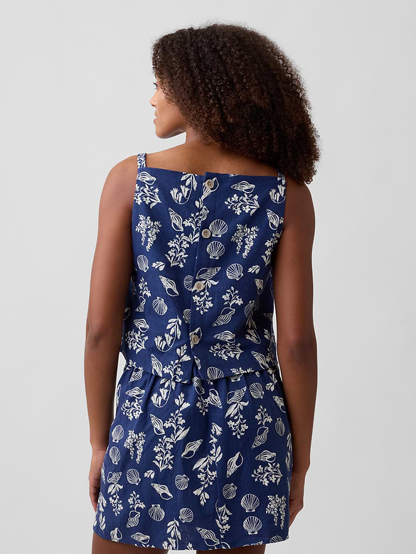 Linen-Blend Apron Top