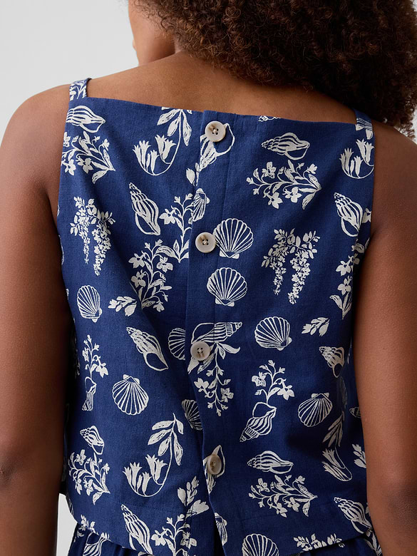 Linen-Blend Apron Top