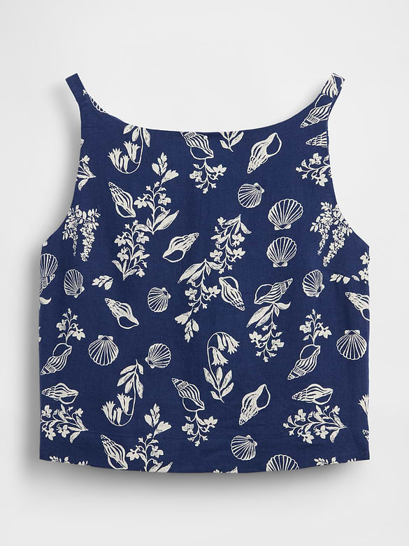 Linen-Blend Apron Top