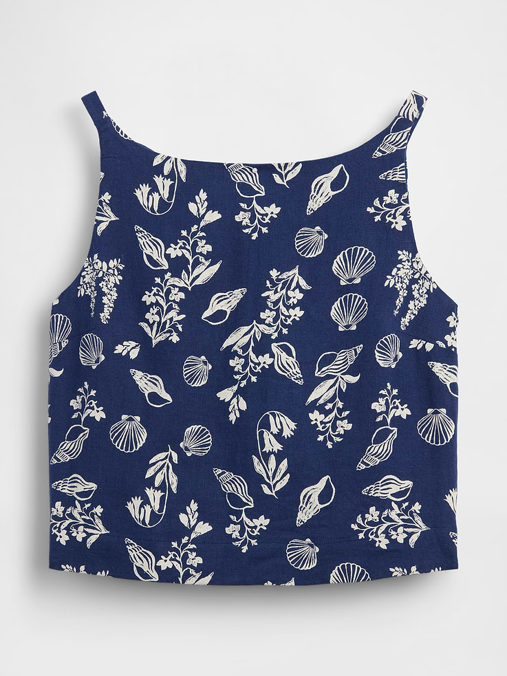 Image number 5 showing, Linen-Blend Apron Top