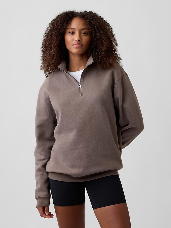 Adult Relaxed Quarter-Zip Fleece Sweatshirt
