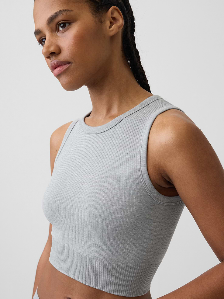 Image number 3 showing, Seamless Rib Crop Tank Top