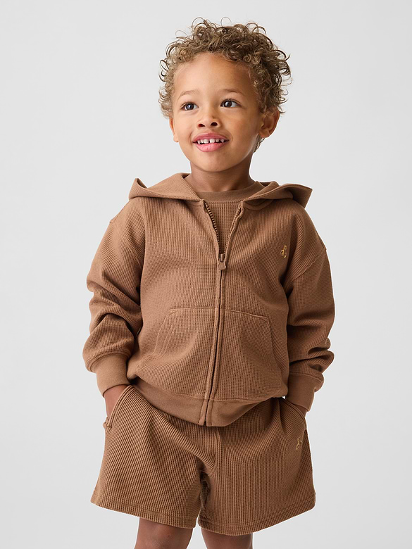 Baby & Toddler Waffle Zip Hoodie