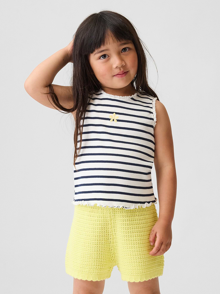 Image number 1 showing, Baby & Toddler Graphic Stripe Rib Tank Top