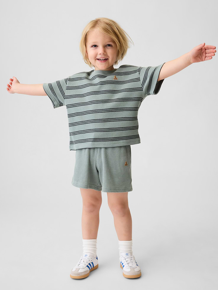 Image number 1 showing, Baby & Toddler Pull-On Waffle Shorts