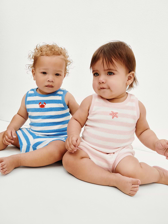 Baby Towel Terry Stripe Outfit Set