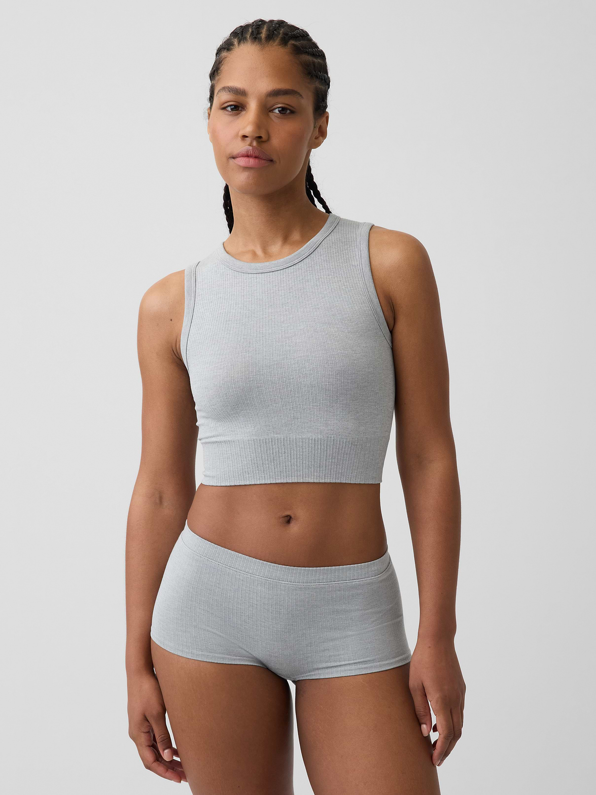 Seamless Rib Crop Tank Top
