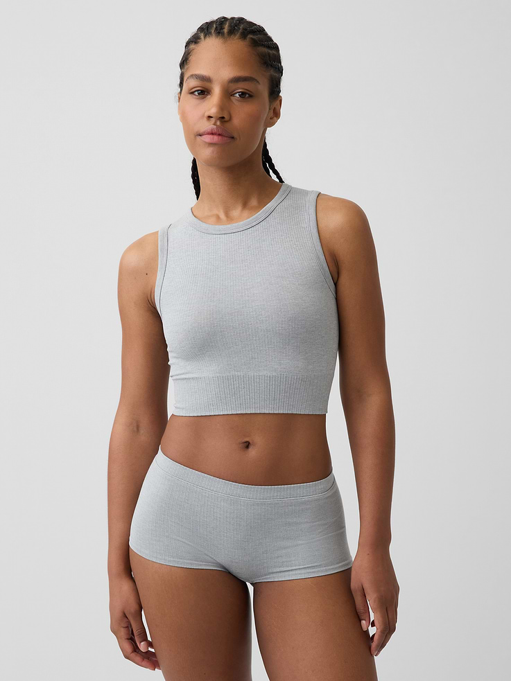Image number 1 showing, Seamless Rib Crop Tank Top