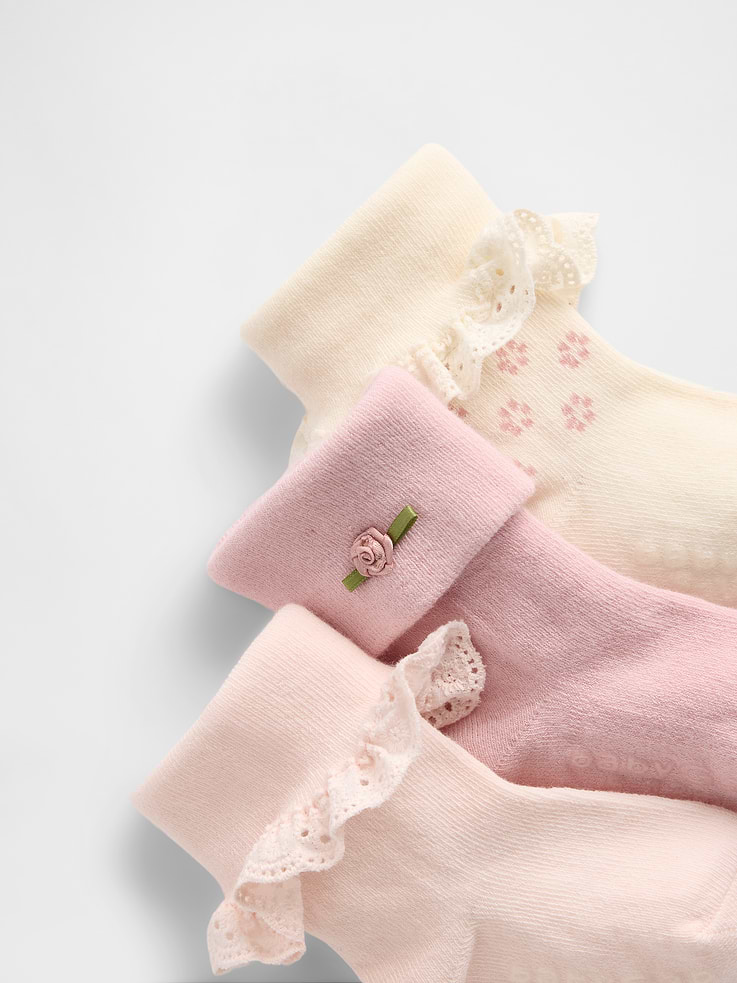 Image 2 of 2, Baby Foldover Socks (3-Pack)