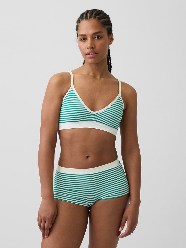 Image number 1 showing, Seamless Rib Triangle Bralette