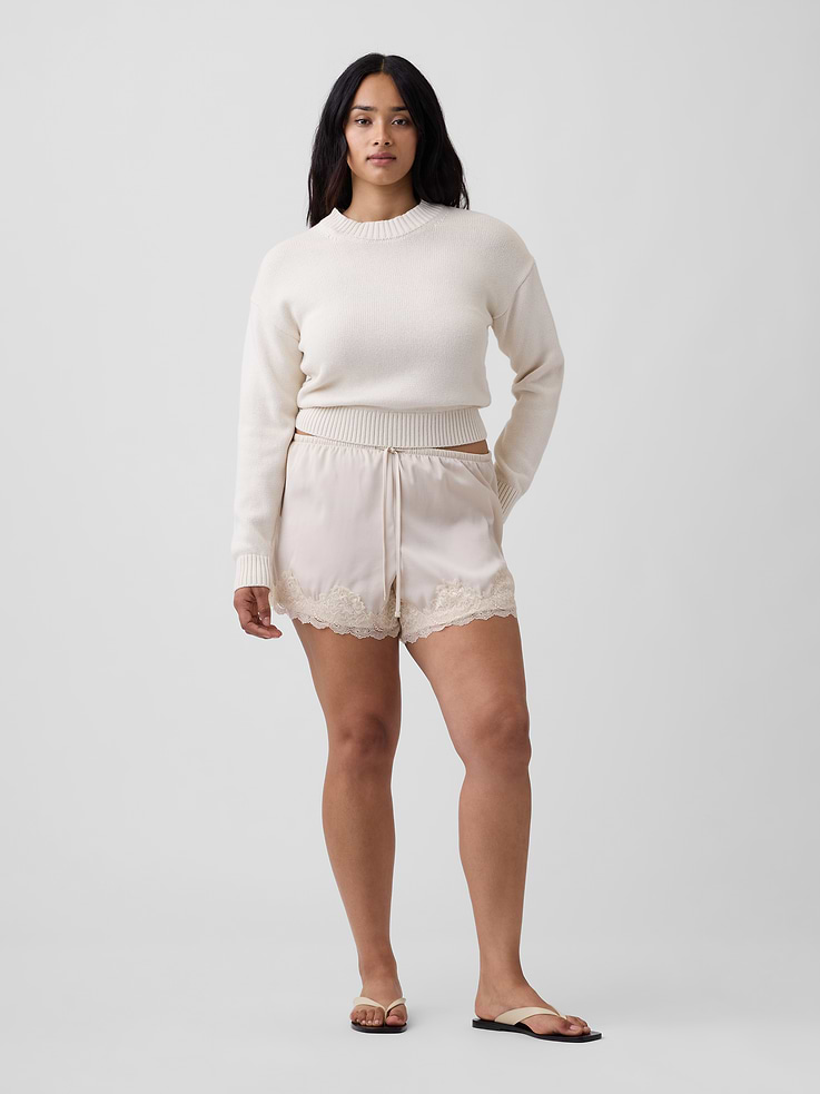 Image number 5 showing, 5" High Rise Pull-On Satin Shorts