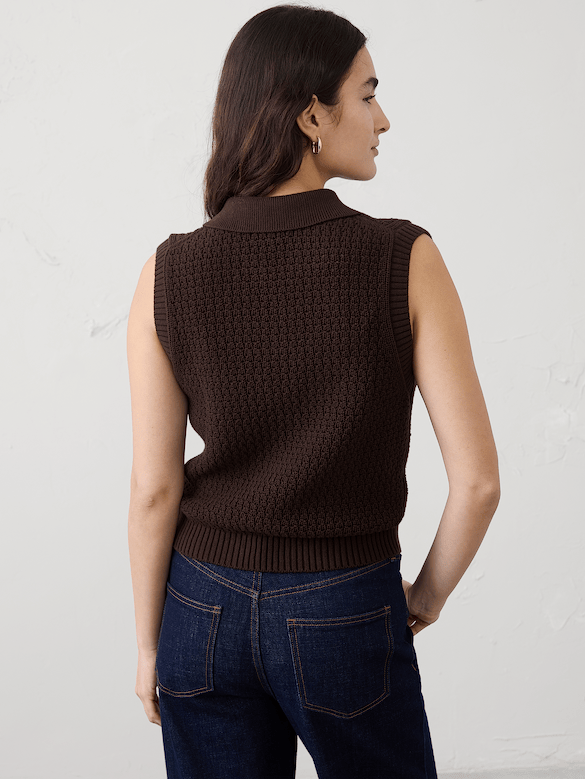 Cotton Crochet Sweater Polo