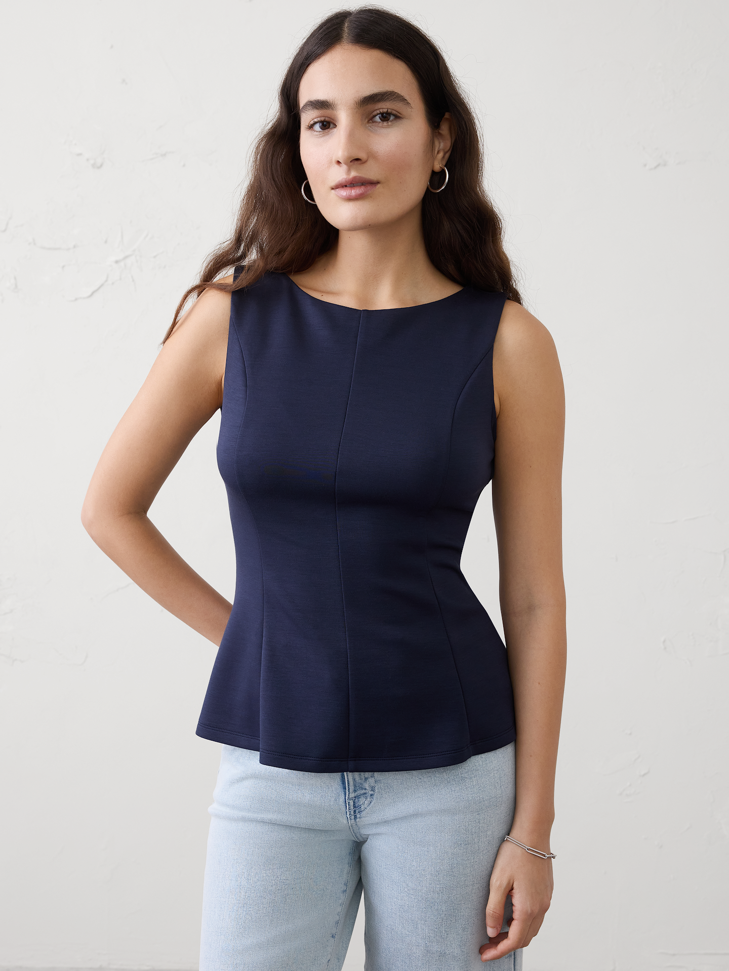 Image number 1 showing, Soft Touch Peplum-Hem Top