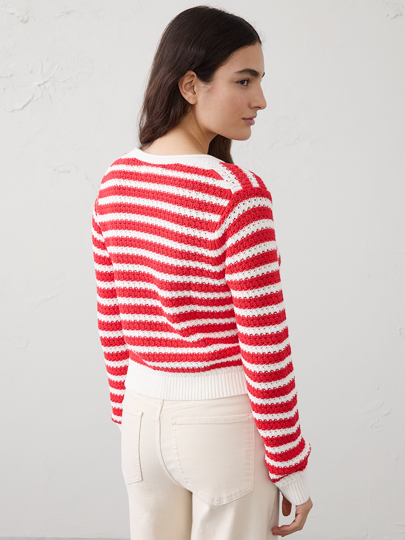 Cotton Crochet Cropped Cardigan