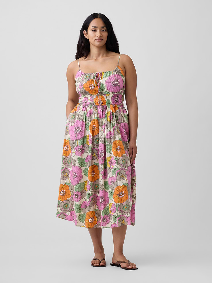 Image number 4 showing, Smocked Tie-Front Midi Dress