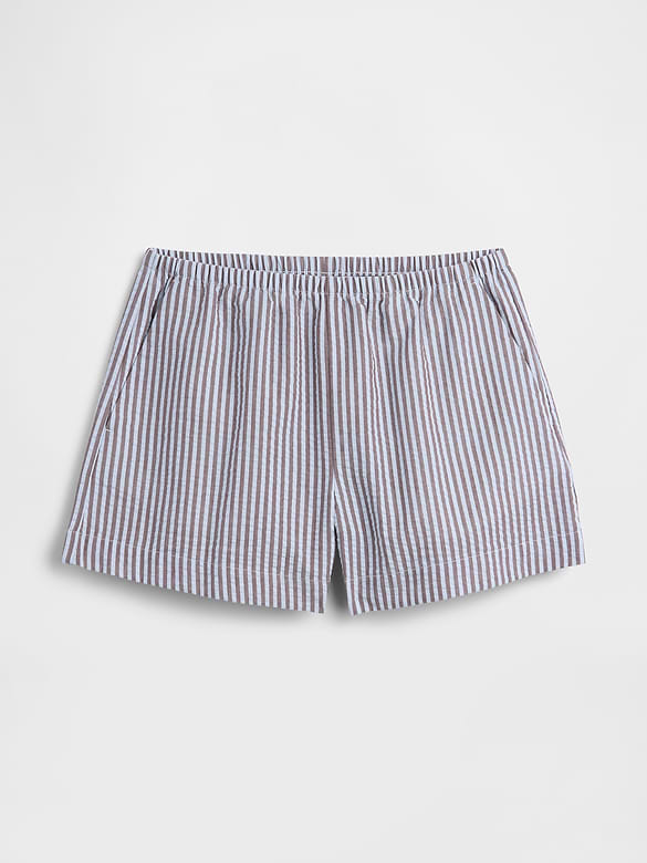 4" Relaxed Pull-On Seersucker Shorts