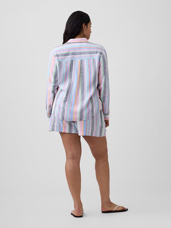 4" Pull-On Linen-Blend Shorts