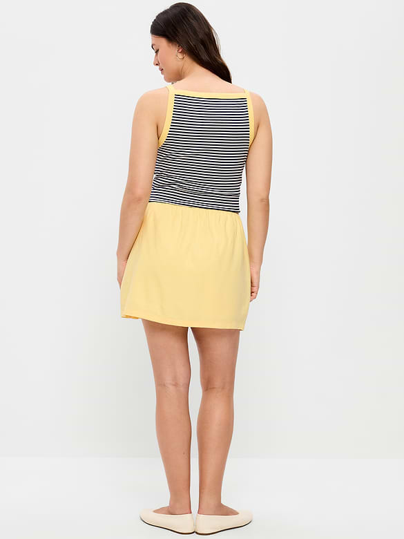 Linen-Blend Micro Skort