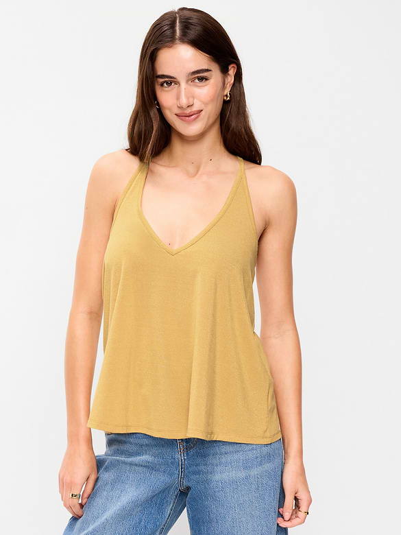 Camisole trapèze scintillante à bretelles au dos